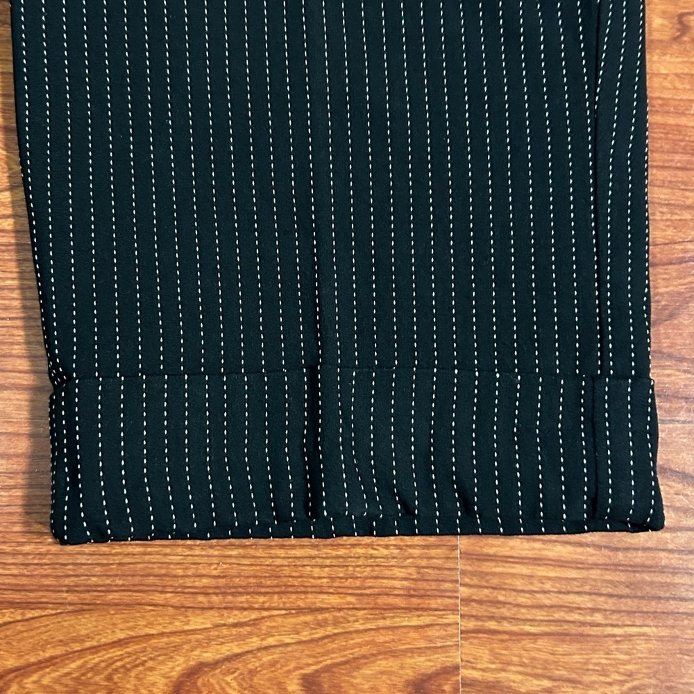XOXO Women's Black with White Pinstriped Office Short - Picture 4 of 12